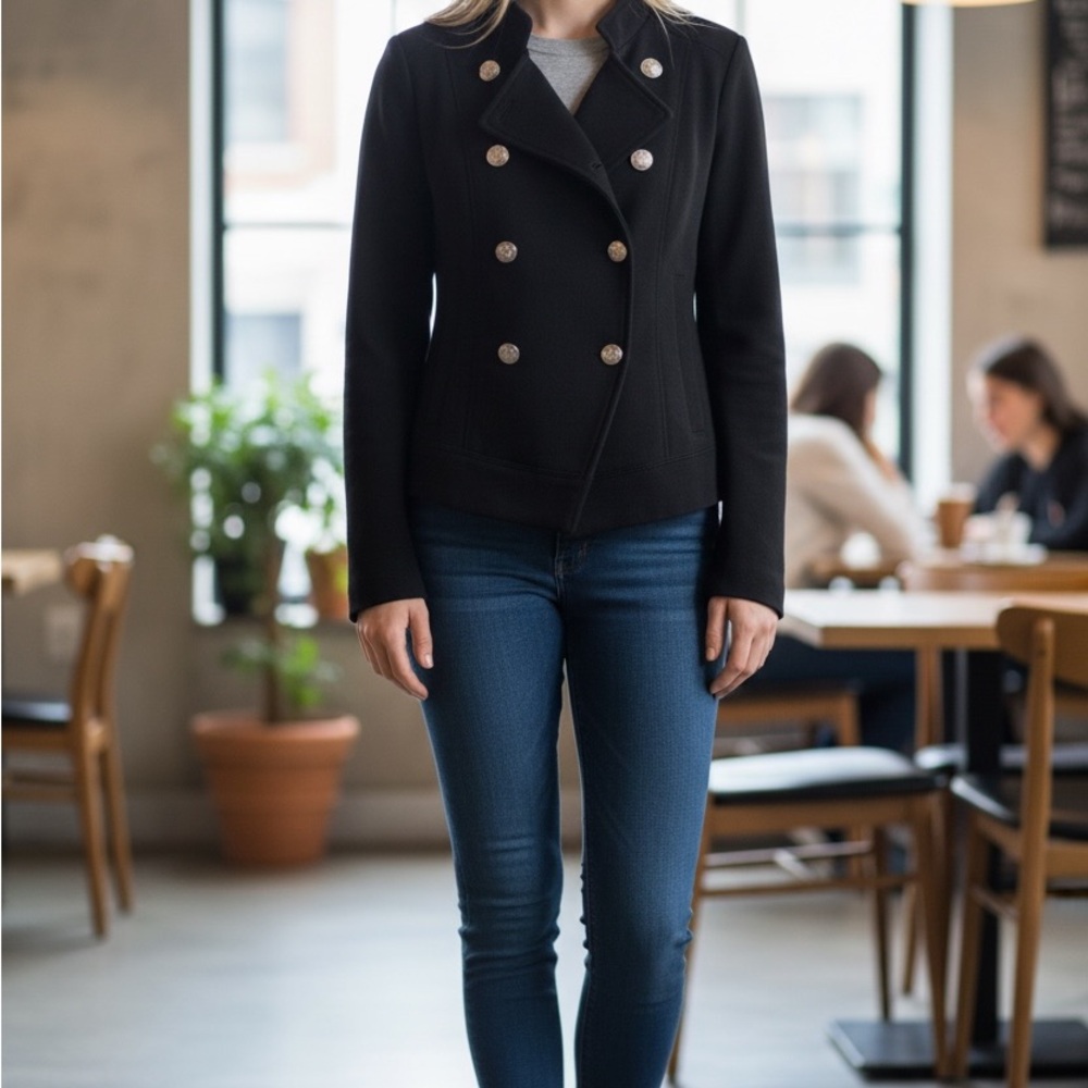 Express Black women Blazer with metallic Buttons